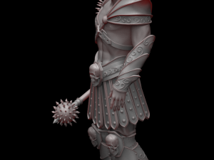warrior with a mace 3d print and high poly Modelo de Impressão 3D