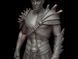 warrior with a mace 3d print and high poly Modelo de Impressão 3D