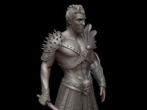 warrior with a mace 3d print and high poly Modelo de Impressão 3D