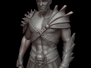 warrior with a mace 3d print and high poly 3D Print Model