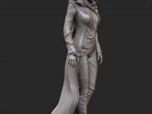 woman in gas mask 3d print model stl and high poly 3D Print Model
