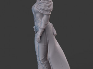 woman in gas mask 3d print model stl and high poly 3D Print Model