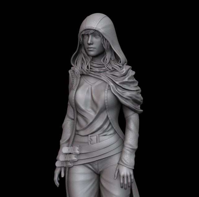 woman in raincoat 3d print model 3D Print Model .c4d .max .obj .3ds .fbx .stl .blend 