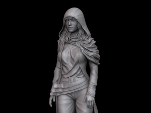 woman in raincoat 3d print model 3D-printmodel