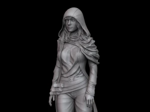 Mujer con impermeable modelo impreso en 3D Modelo de impresión 3D