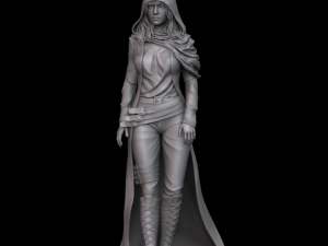 woman in raincoat 3d print model 3D Print Model