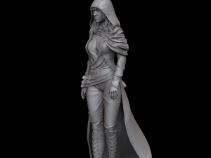 woman in raincoat 3d print model 3D Print Model