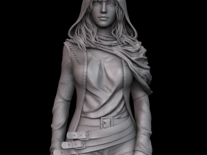 woman in raincoat 3d print model 3D Print Model