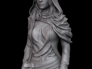 woman in raincoat 3d print model 3D Print Model