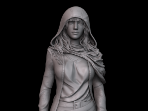 woman in raincoat 3d print model 3D Print Model