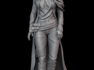 woman in raincoat 3d print model 3D Print Model