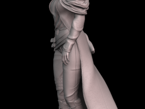 woman in raincoat 3d print model 3D Print Model