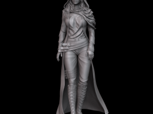 woman in raincoat 3d print model 3D Print Model