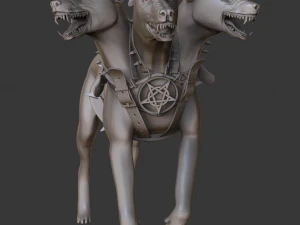 жінка-модель із 3d-принтом пекельного пса та високим полі 3D Принт Модель