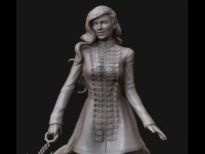 жінка-модель із 3d-принтом пекельного пса та високим полі 3D Принт Модель