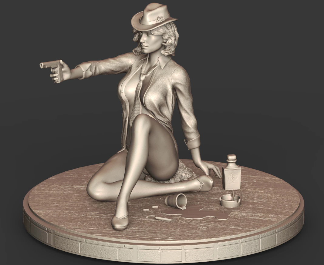 girl with a stl 3d print model 3D Print Model .c4d .max .obj .3ds .fbx .stl .blend
