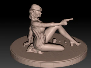 girl with a stl 3d print model 3D Print Model