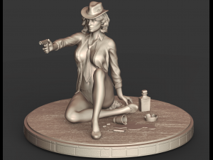 girl with a stl 3d print model 3D Принт Модель