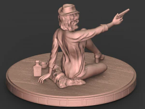 girl with a stl 3d print model 3D Print Model