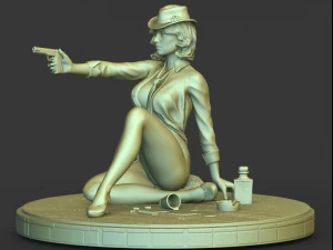girl with a stl 3d print model 3D Print Model