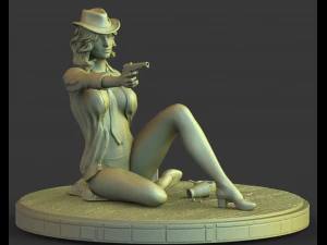 girl with a stl 3d print model 3D Print Model