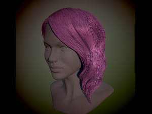 pink hair free Modelo 3D