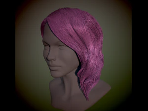 pembe sa&ccedil; &uuml;cretsiz 3D Model