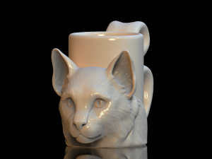 cat cup 3d print model Model 3D