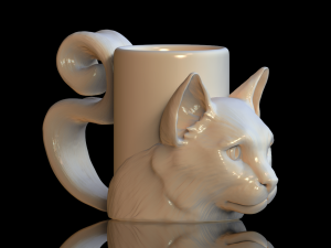 cat cup 3d print model Model 3D