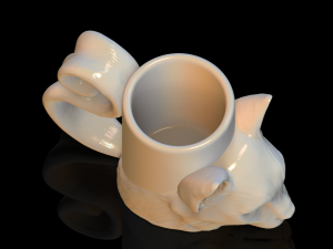 cat cup 3d print model Model 3D