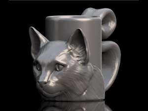 cat cup 3d print model Model 3D