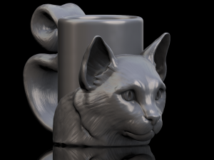 cat cup 3d print model Model 3D