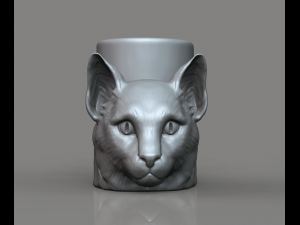 cat cup 3d print model Model 3D