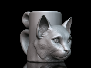 cat cup 3d print model Model 3D