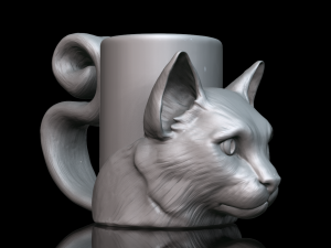 cat cup 3d print model Model 3D