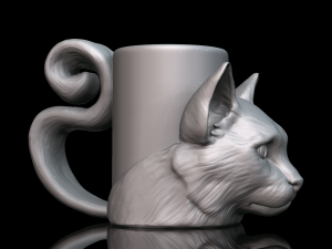 cat cup 3d print model Model 3D