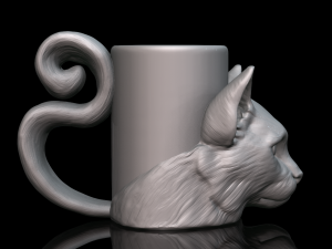 cat cup 3d print model Model 3D