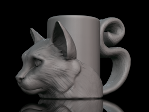 cat cup 3d print model Model 3D