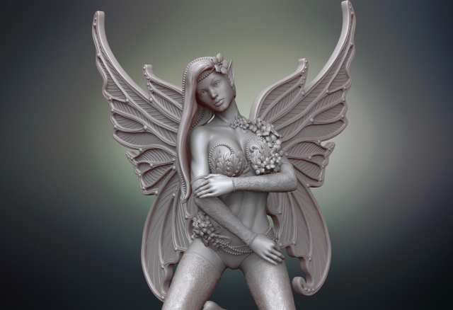 fairy in flower 3d print model 3D Print Model .c4d .max .obj .3ds .fbx .stl .blend 
