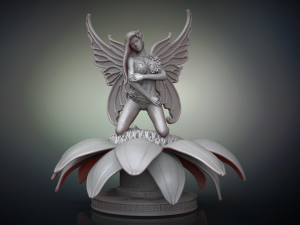 fairy in flower 3d print model 3D Print Model in Figurines
