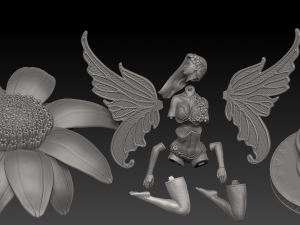 fairy in flower 3d print model 3D Print Model