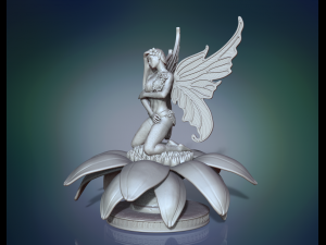 fairy in flower 3d print model 3D Print Model
