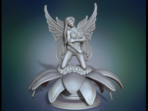 fairy in flower 3d print model 3D Print Model