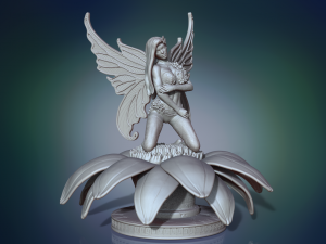 fairy in flower 3d print model 3D Print Model