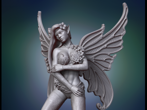 fairy in flower 3d print model 3D Print Model