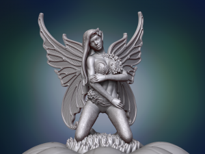 fairy in flower 3d print model 3D Print Model