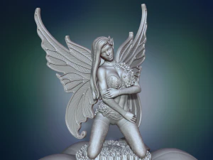 fairy in flower 3d print model 3D Print Model