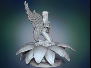 fairy in flower 3d print model 3D Print Model