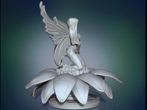 fairy in flower 3d print model 3D Print Model