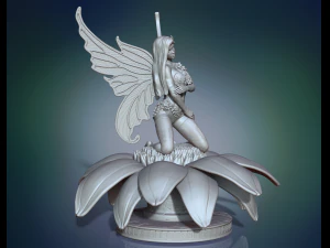 fairy in flower 3d print model 3D Print Model